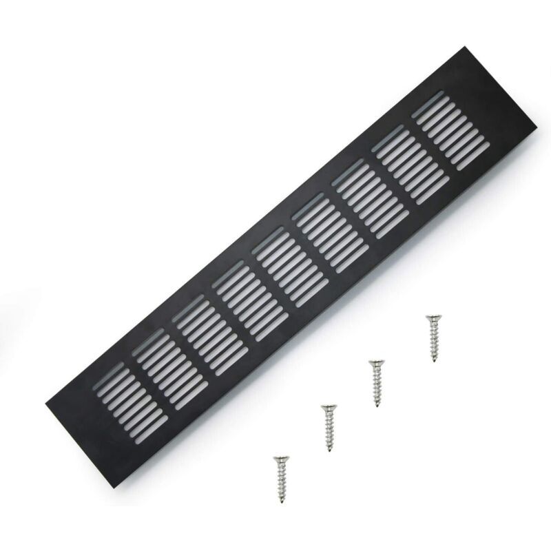 Mesh of Aeration in Aluminum a Encastrer Black, Mesh of Ventilation Angulaire for the of Placards and of Chambres, 400 mm