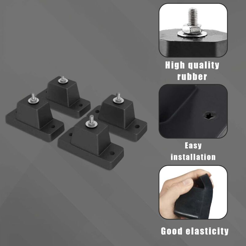 4 Pcs Rubber Anti-Shock Absorber Mounts Units Vibration Pads for Air Conditioners, 4cm