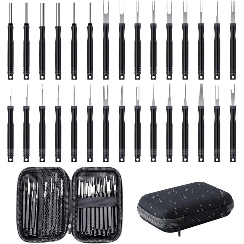 30 Pcs Extracteur of Cosses Compatible with the Plupart of Terminaux of Connecteurs - Black Tools of Retrait of Terminal