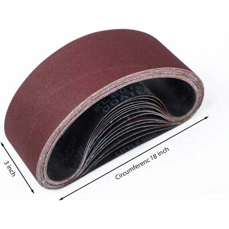 15 Pcs Strip Abrasive Bandes Abrasives Mixte, 3x Grains 80 and 120 and 150 and 240 and 400, for Ponceuses a Strip, 75 X 457 mm, 457 mm