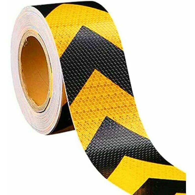 Hazard Warning Reflective Arrow Tape Yellow Black Self-Adhesive Safety Conspicuity Reflector Marking Tape for Signage