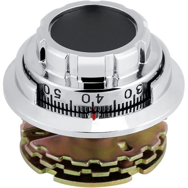 Metal Combination Padlock with Disc Code Anti-Theft Robust, Chrome Jewelry, Cabinets Diameter, for Safes, 6.6 cm Diameter