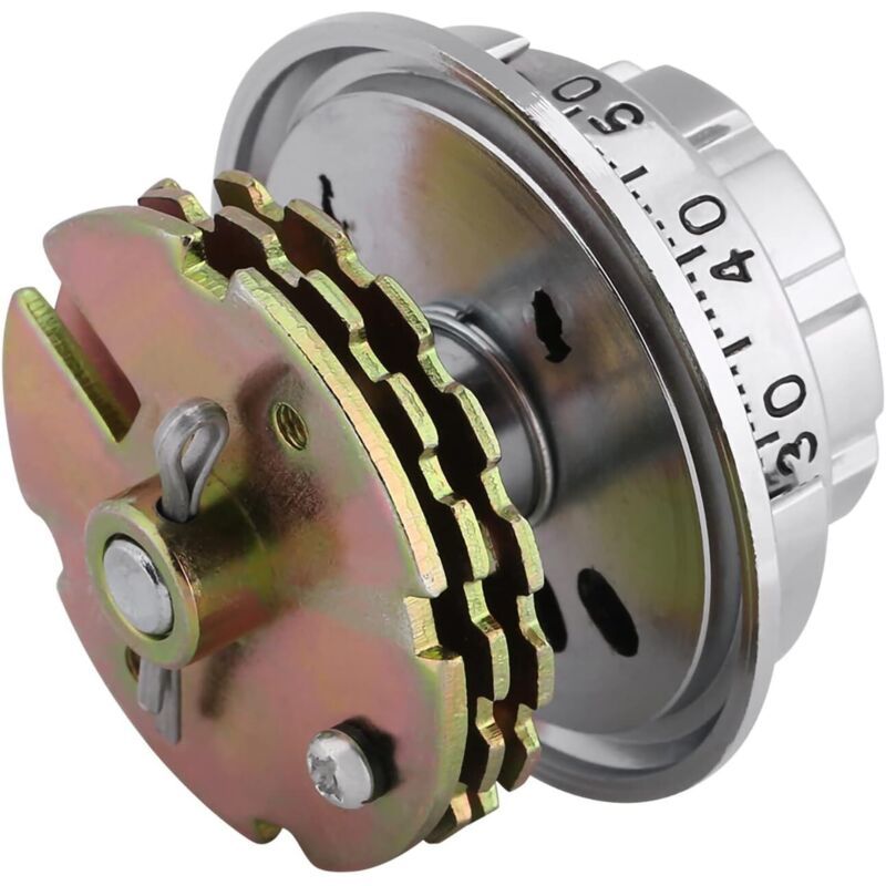 Metal Combination Padlock with Disc Code Anti-Theft Robust, Chrome Jewelry, Cabinets Diameter, for Safes, 6.6 cm Diameter
