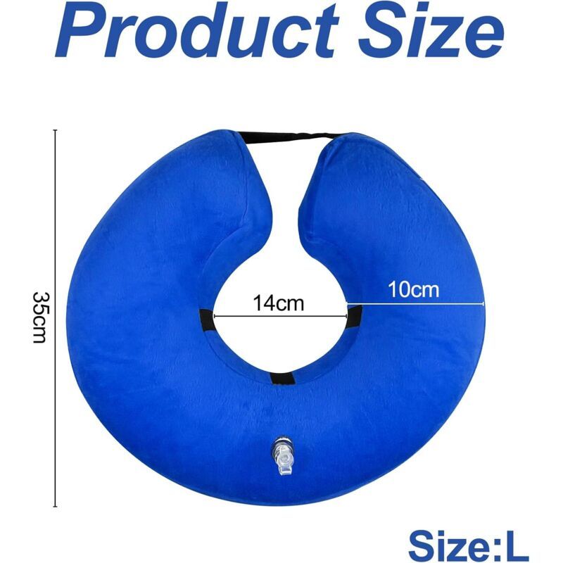 Dog Collar Blue, L Anti-Lick Dog Collar Inflatable Dog Collar Inflatable Recovery Collars for Wound Healing and Preventing Biting or Scratching
