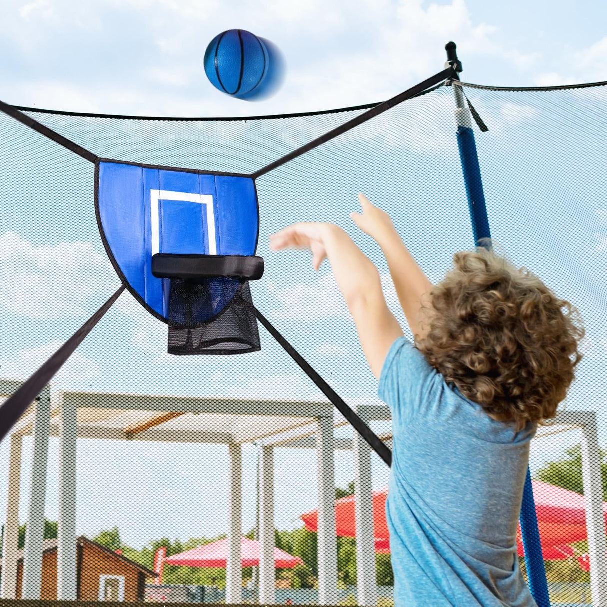 Waterproof Trampoline Basketball Hoop, Lightweight Outdoor Training Backboard Accessory for All Ages
