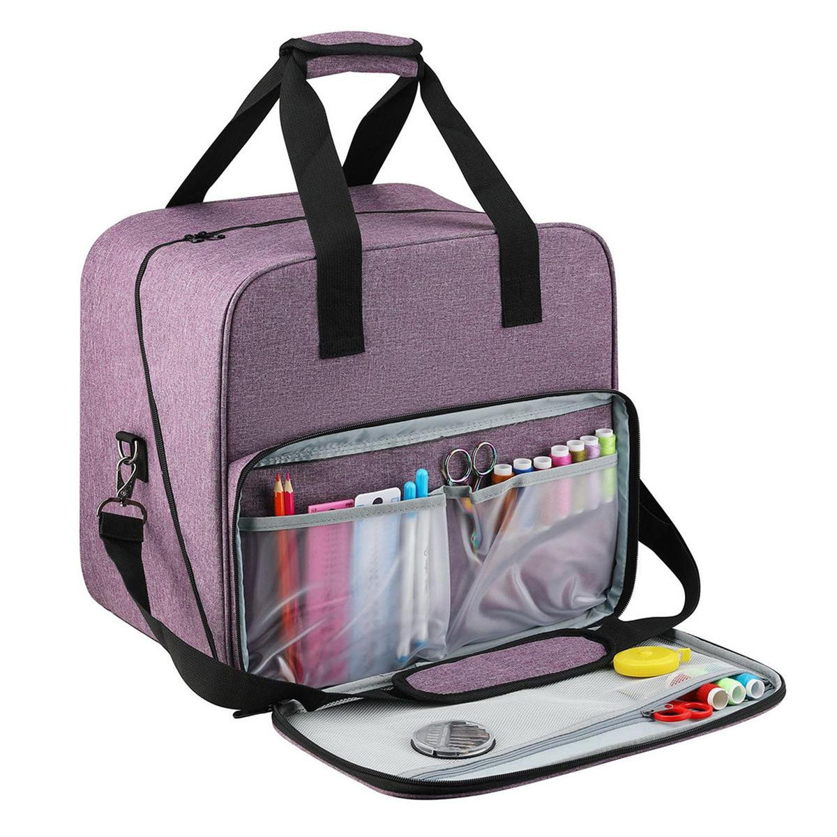 Serger Carrying Case, Universal Overlock Sewing Machine Tote Bag With Shoulder Strap and Handles