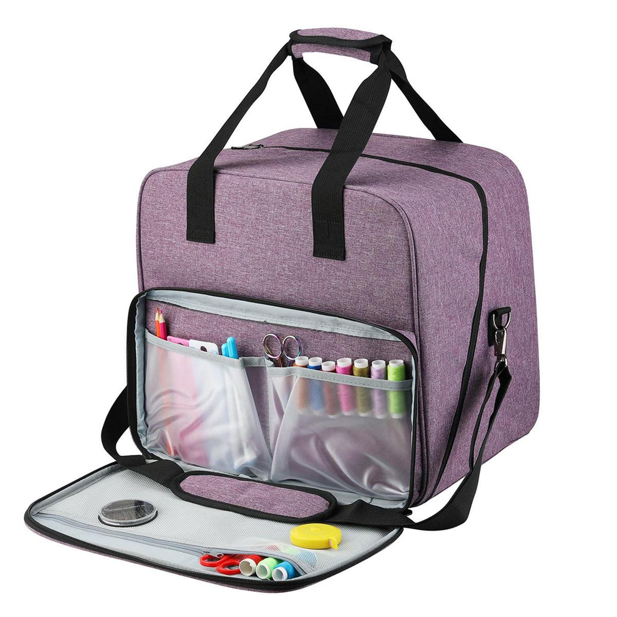 Serger Carrying Case, Universal Overlock Sewing Machine Tote Bag With Shoulder Strap and Handles