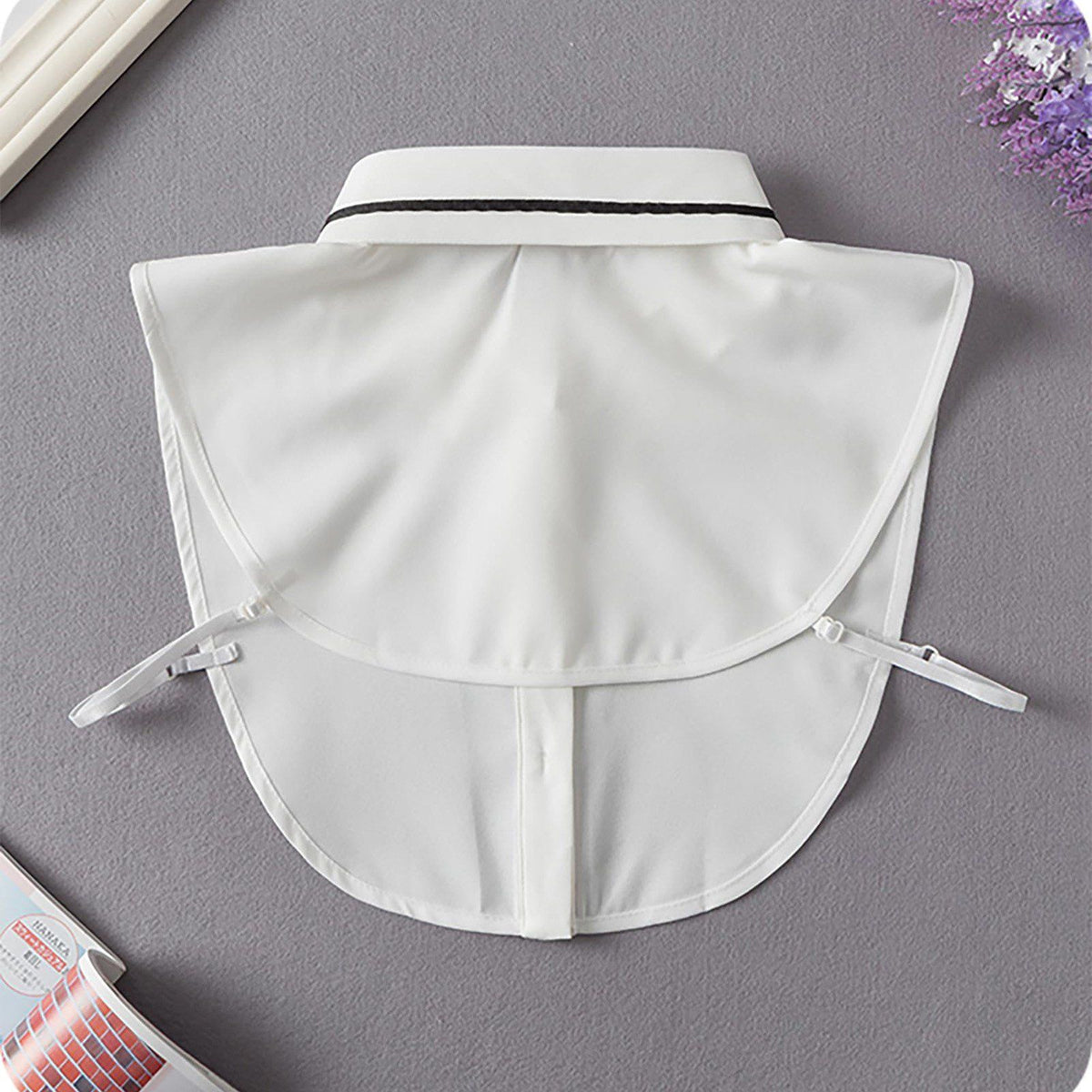 White Detachable Collar for Women, False Dickey Half Top Layering Accessory for Sweaters Shirts and Blouses, One Size