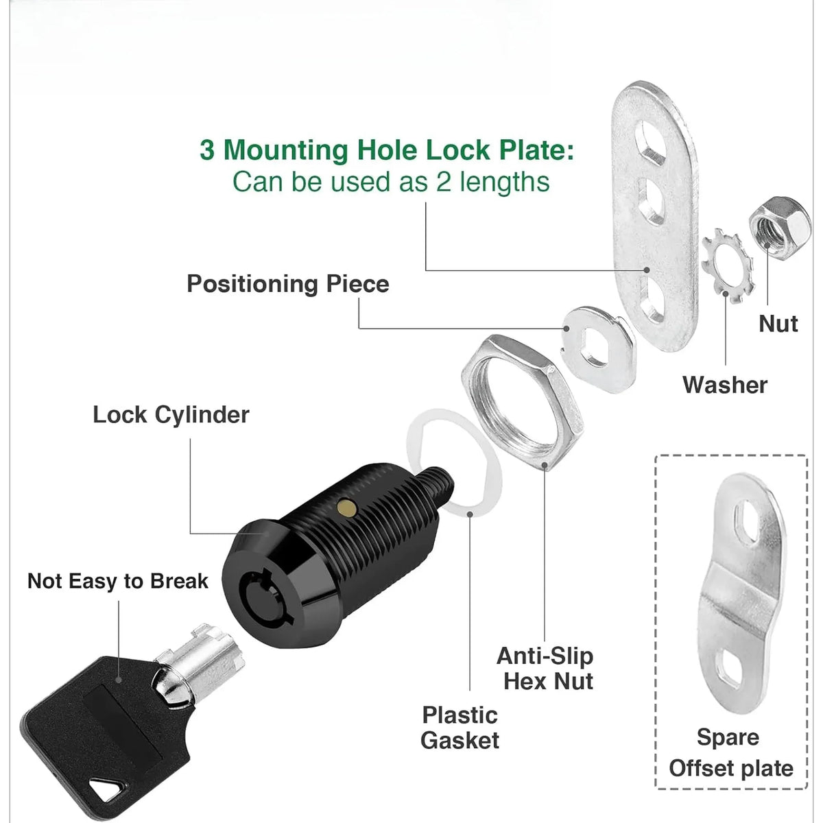 5 Pack Cabinet Locks With Keys, Keyed Alike RV Storage Door Camper Toolbox Cam Locks, 1 in
