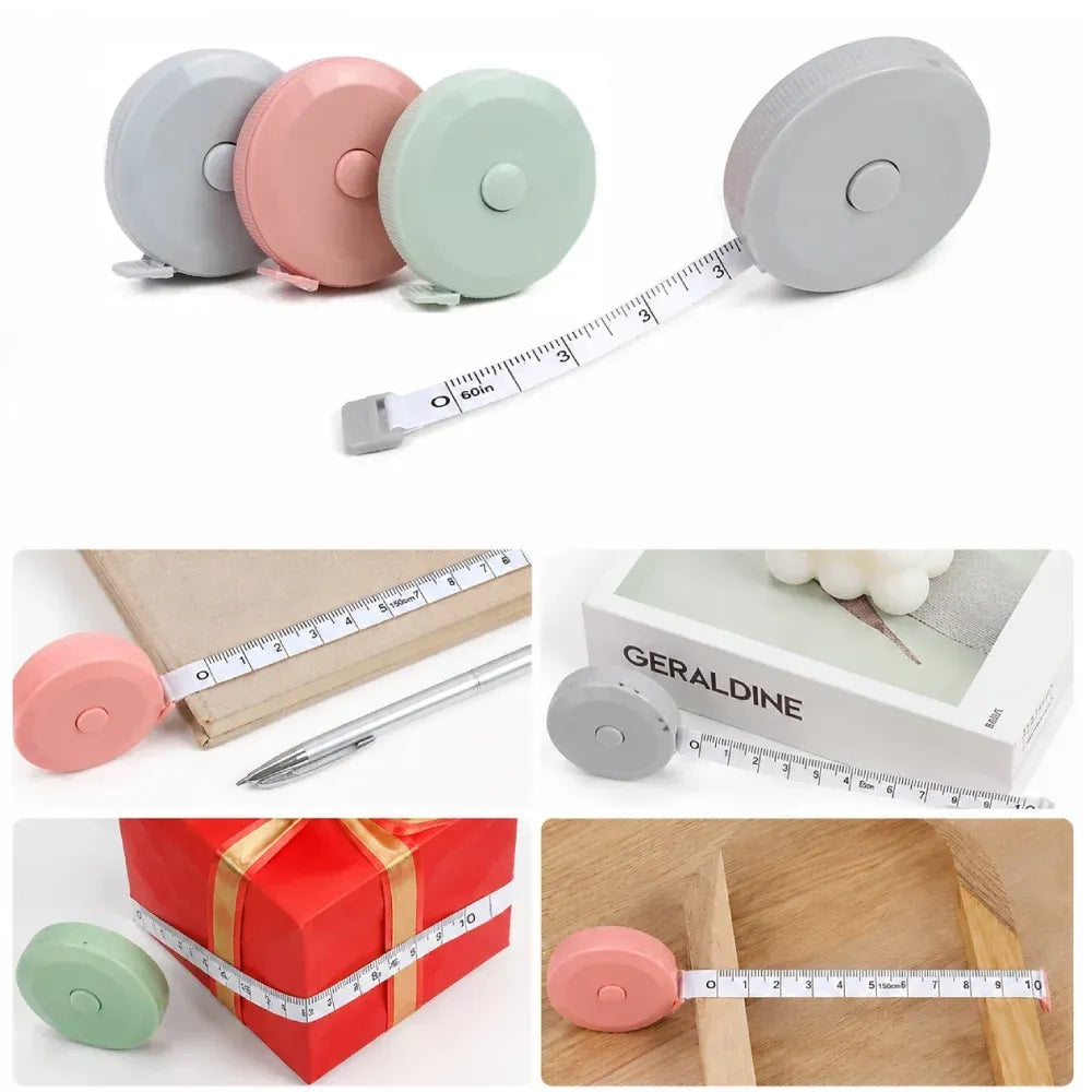 6 Pack Soft Measuring Tape, Retractable Tailor Ruler With Push Button for Sewing Body Fabric Cloth Knitting, 60 in, 1.5 m
