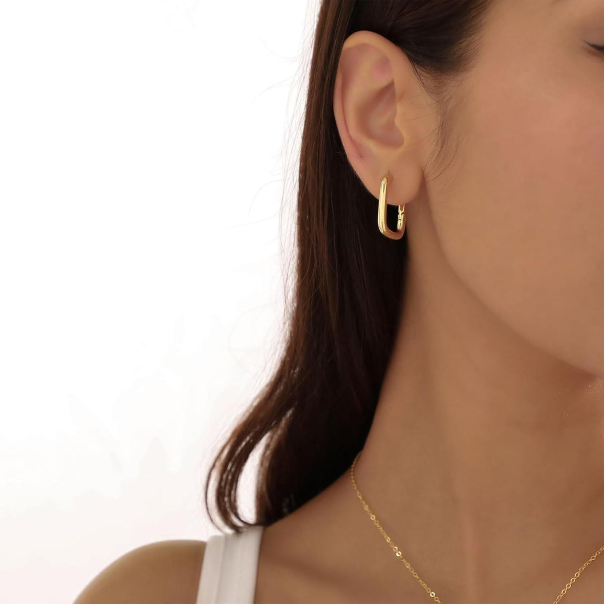 Chunky Stud Earrings for Women, 14K Gold Plated Hypoallergenic Statement Fashion Jewelry