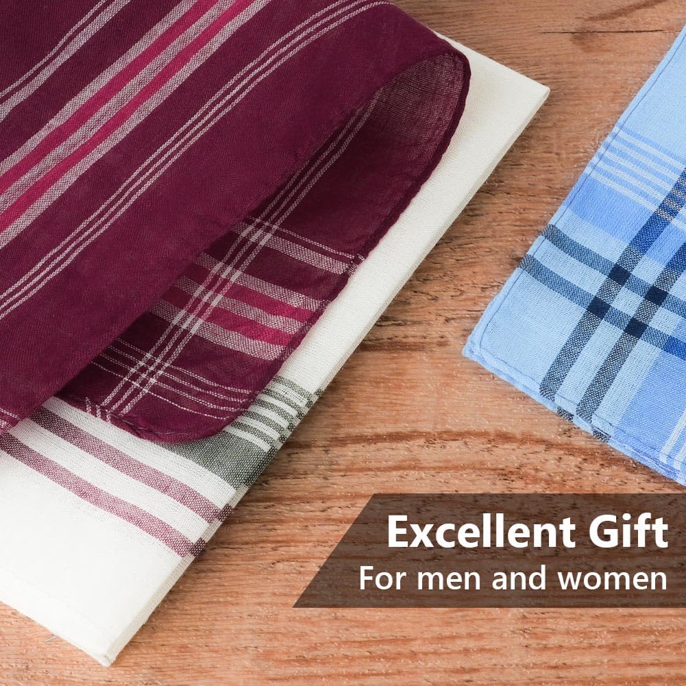 Men's Cloth Handkerchiefs, 24 Pcs Cotton Handkerchiefs for Men, Traditional Handkerchief for Men, 36 cm x 36 cm, 24 Pcs, One Size
