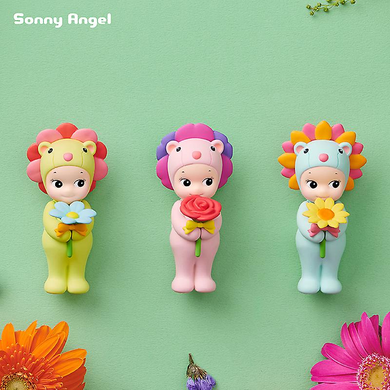 Sonny Angel Blind Box Series with Flowers - Doll Decoration, Girl Gift, Blind Box with Rainbow Dandelions and Lion Flowers Random 1 Box
