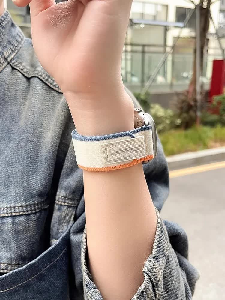 Trail strap for Apple Watch Ultra 2 band 49mm 44mm 45mm 40mm 41mm 38mm 42mm 45 44mm bracelet iWatch series 8 9 7 6 5 3 see Orange Beige Orange Beige 42 44 45 49mm