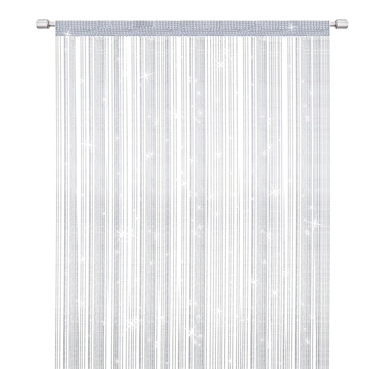 String Curtains Door Mosquito Net, Elegant Divider Tassel Curtain for Home Decor, Partition Curtain for Doors and Windows, White (100x200cm)