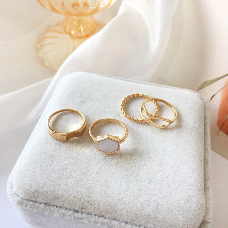 Fashion women's ring open ring led ring little finger ring set Amazon ZCR015
