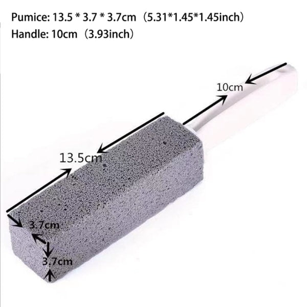 Pumice Toilet Brush Household Toilet Bowl Cleaning Limesc - Gray 3.8*3.8*23.5CM
