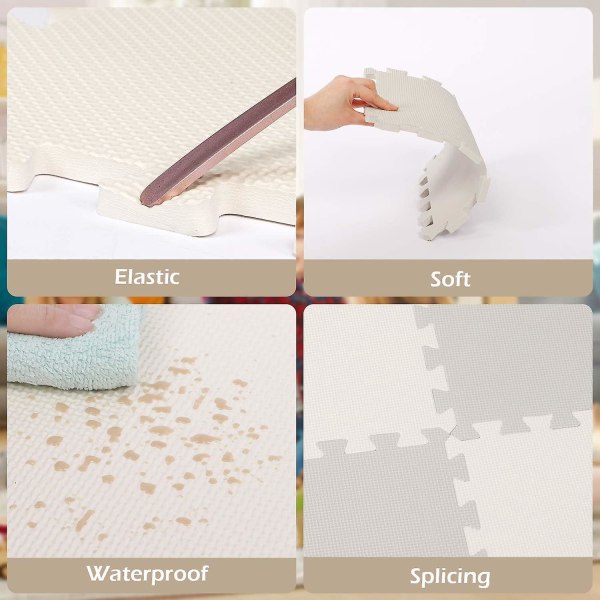 Foam Play Mat - Soft Eva Puzzle Mat for Kids, Interlocking Play Mat for Kids Foam Floor Mat, 16 pcs.