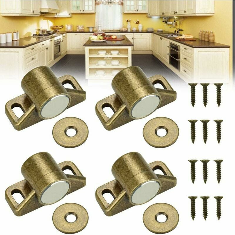 pcs magnets for cabinet doors, magnetic door lock, magnetic door closer with 4 washers and 12 screws, magnetic cabinet closure for furniture, wardrobe, cupboard