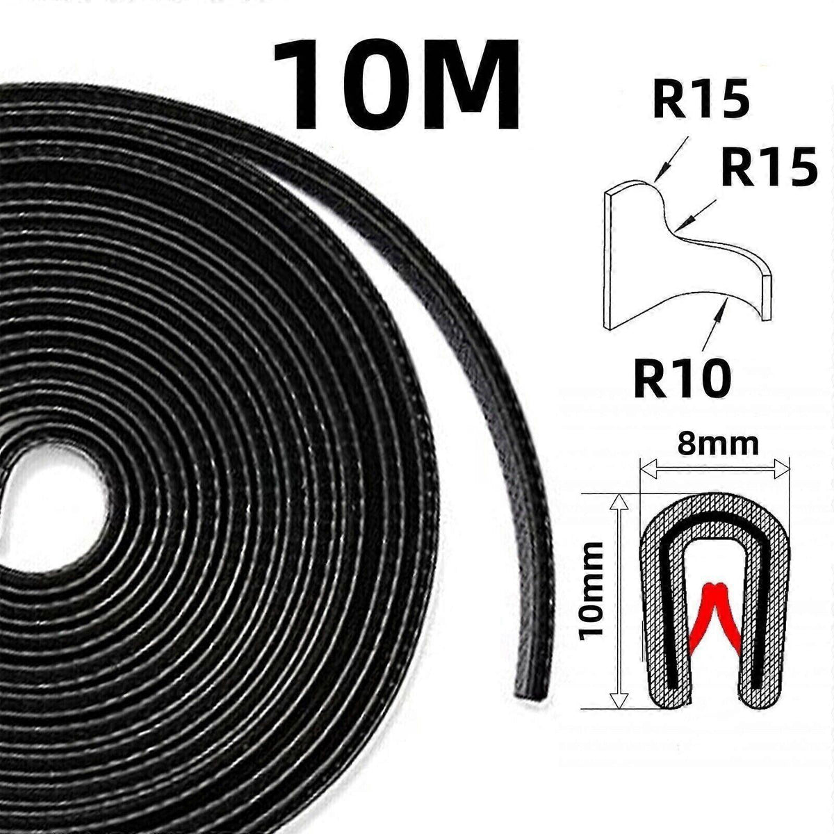 10 m edge protection edge profile black pipe tape clamping profile rubber