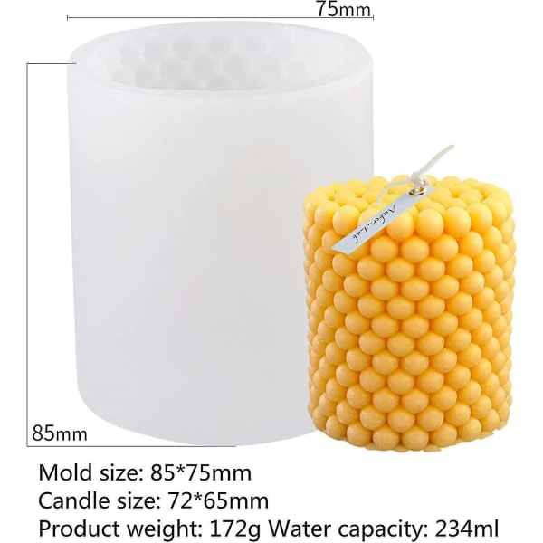 Candle mold, 3D cylindrical molds, geometric modern mold, candle making molds, DIY mold, molds for di_max