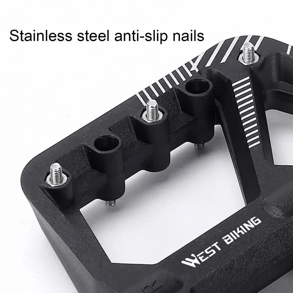 pair of wide pedals with non-slip surface and repair function, blue