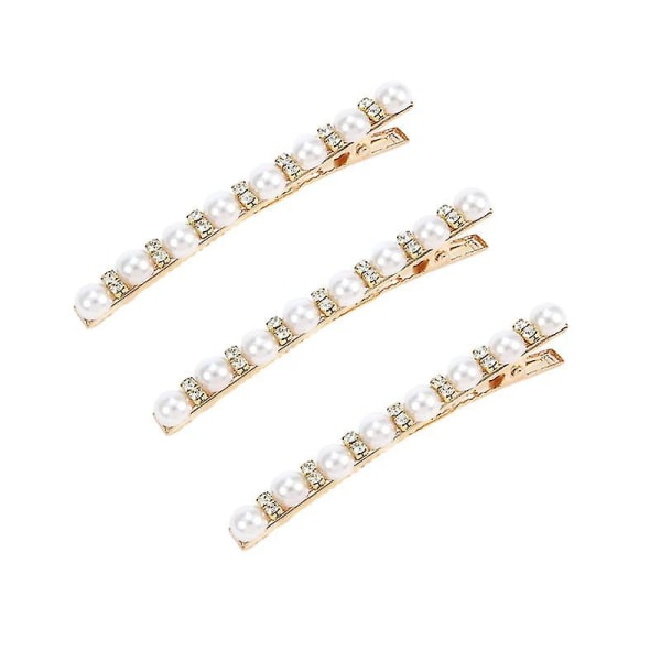 3pcs Pearl Studded Hair Clips Vintage Hair Clips Rhinestone Hair Clip Elegant Headpiece Creative Headpiece