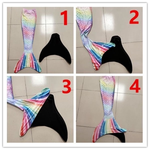 Mermaid Swimsuit Monofin Mermaid Fins Kids Mermaids Pack C (with Monofin) L (7-9 Years)