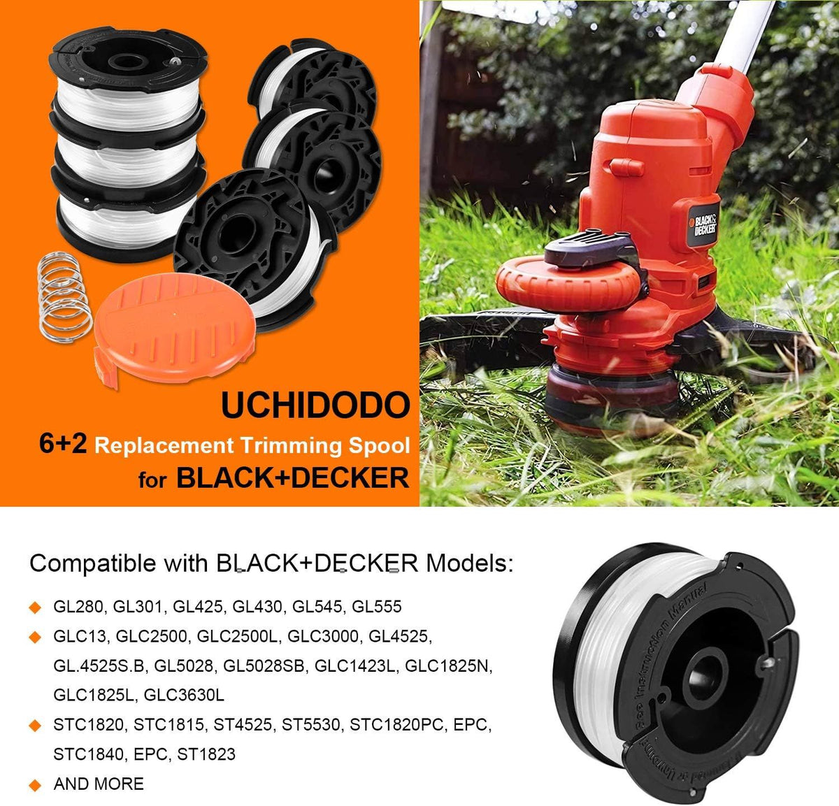 Trimmer Line Spool for Black and Decker Trimmers, 6 Trimmer Line-Xin