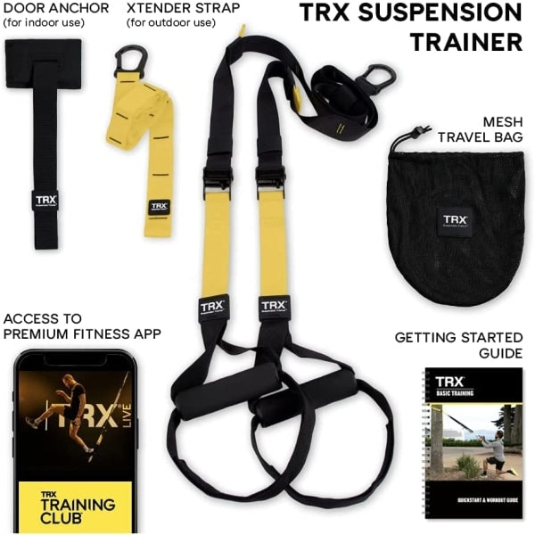 TRX All-in-One Suspension Trainer - Home gym system for the experienced gym enthusiast, including access to TRX Training Club-WELLNGS
