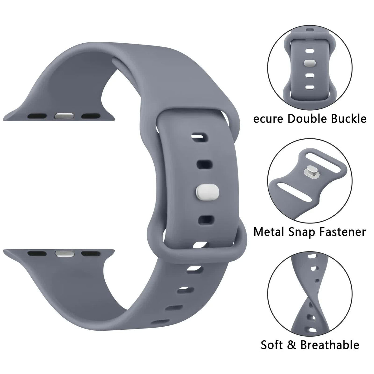 Soft Silicone Band for Apple Watch 8 7 6 5 4 3 SE Bracelet for IWatch Ultra 49mm 45mm 41mm 40mm 44mm 38mm 42mm Watch Smoky purple