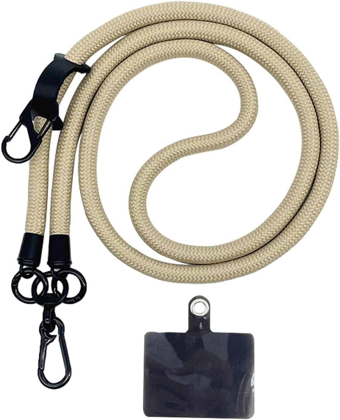 Thick Rope Phone Lanyard - 10MM Mobile Strap with Spacer Holder | Neck Holder for Travel and Anti-Theft Camel