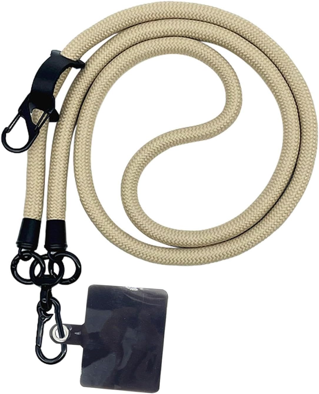 Thick Rope Phone Lanyard - 10MM Mobile Strap with Spacer Holder | Neck Holder for Travel and Anti-Theft Camel