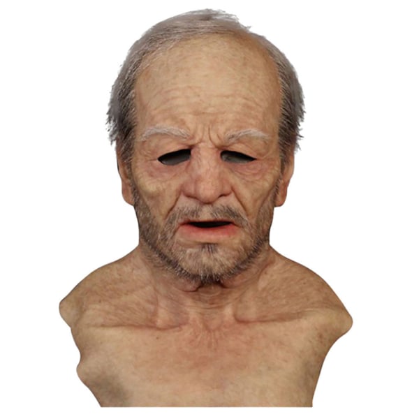 Halloween Old Man Latex Mask Cosplay Party Full Face Mask Headgear