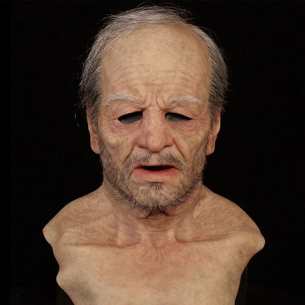 Halloween Old Man Latex Mask Cosplay Party Full Face Mask Headgear