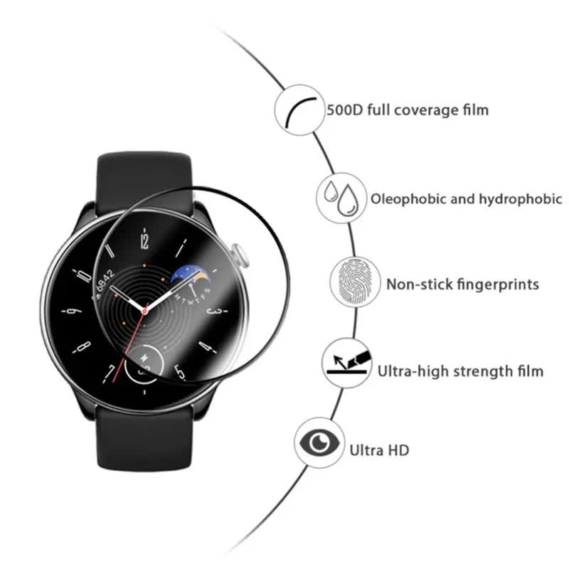 1-2 pcs compatible with Amazfit Gtr Mini Gtr 4 3 2 Pro 2E Smart Watch Full Cover Protection Cure Film Gtr3 Gtr4 Glass for Amazfit GTR 4 1 pc