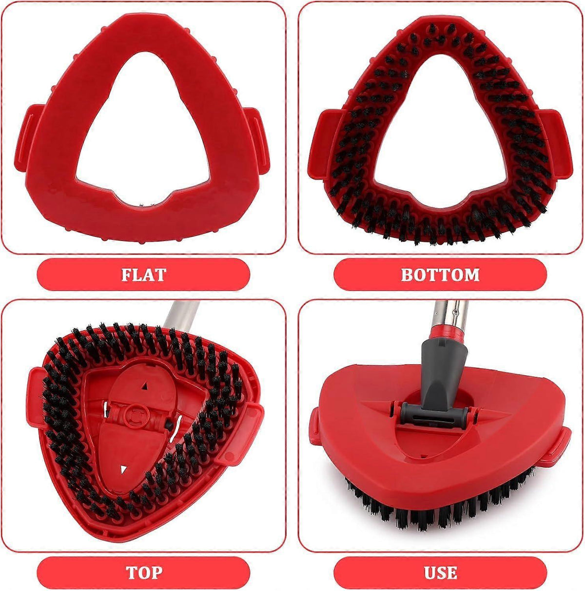 Mop Heads Replacement Scrubbing Brush Mop Head for Vileda Turbo Spin Mop, Hard Bristle Carpet Brush Cleaning Brush for Bathroom Garage Kitchen1x Brush 1x Brush Red