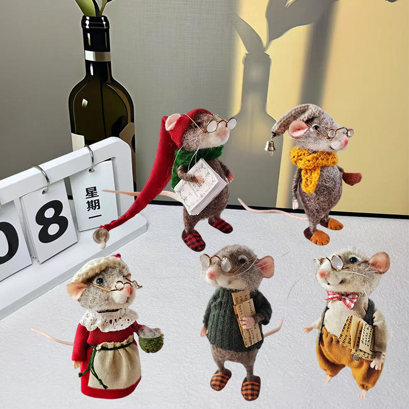 Felted Mouse Kit Handmade Felted Mice Christmas Felted Mice A fulfillment
