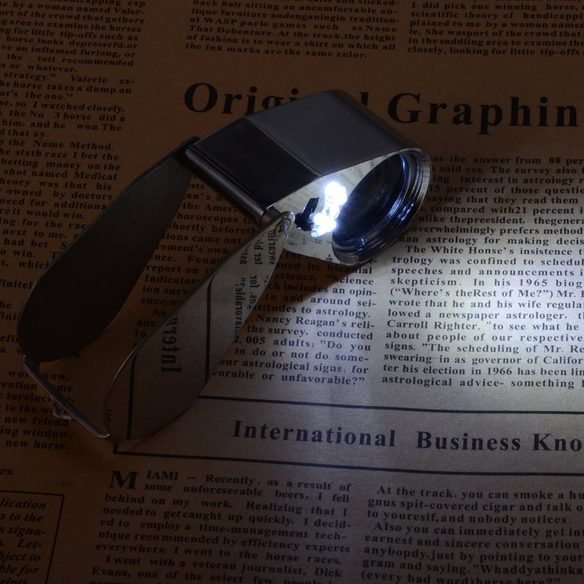 Jewelers Loupe 40X Magnification Metal Foldable Loupe with LED & UV Light