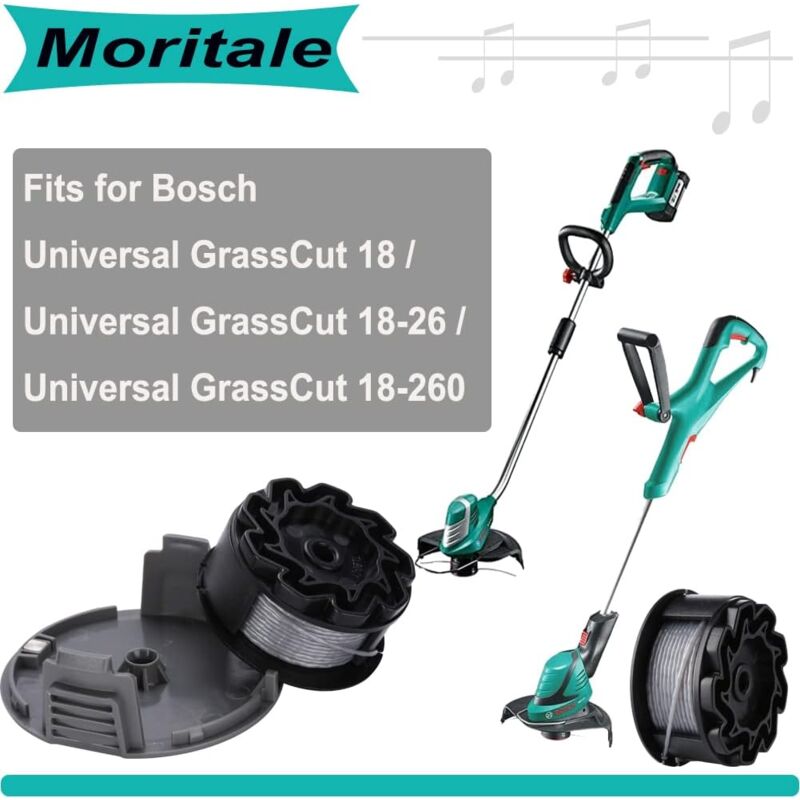 Line spool for BOSCH UniversalGrassCut Trimmer 18 18-26 18-260 F016800570 with cap (4 pieces)