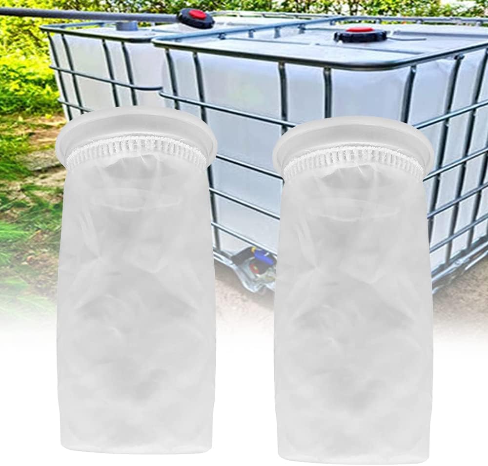 2pcs Nylon IBC Filter, IBC Rainwater Tank Filter Washable IBC Replacement Filter Nylon - IBC Tank Lid Fitting (105mm)