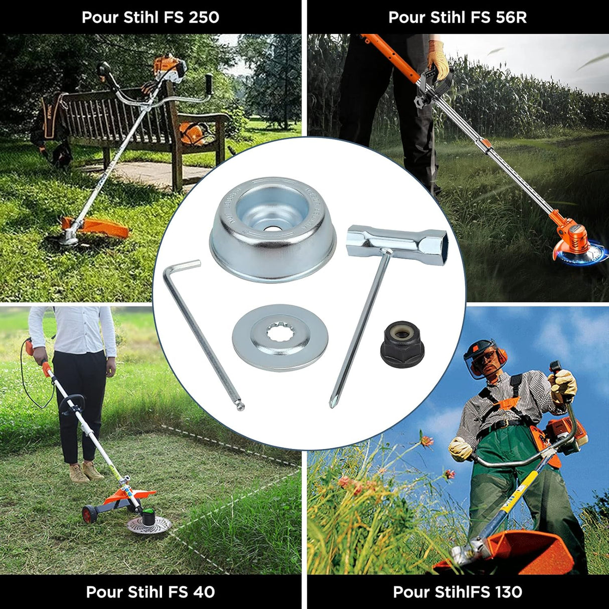 Universal Brushcutter Head Nut Kit, for Stihl Brushcutter FS55 FS