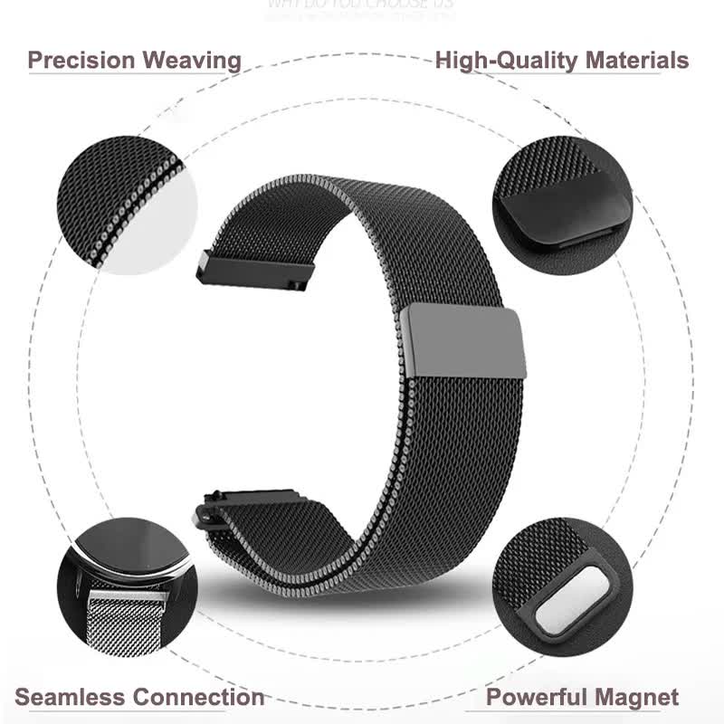 New 18mm 20mm 22mm Watch Strap for Garmin Venu 2S Bracelet Vivoactive 3 4S 4 Forerunner 245 645 Galaxy Watch 4 Classic 42 46mm Black Nylon 20mm
