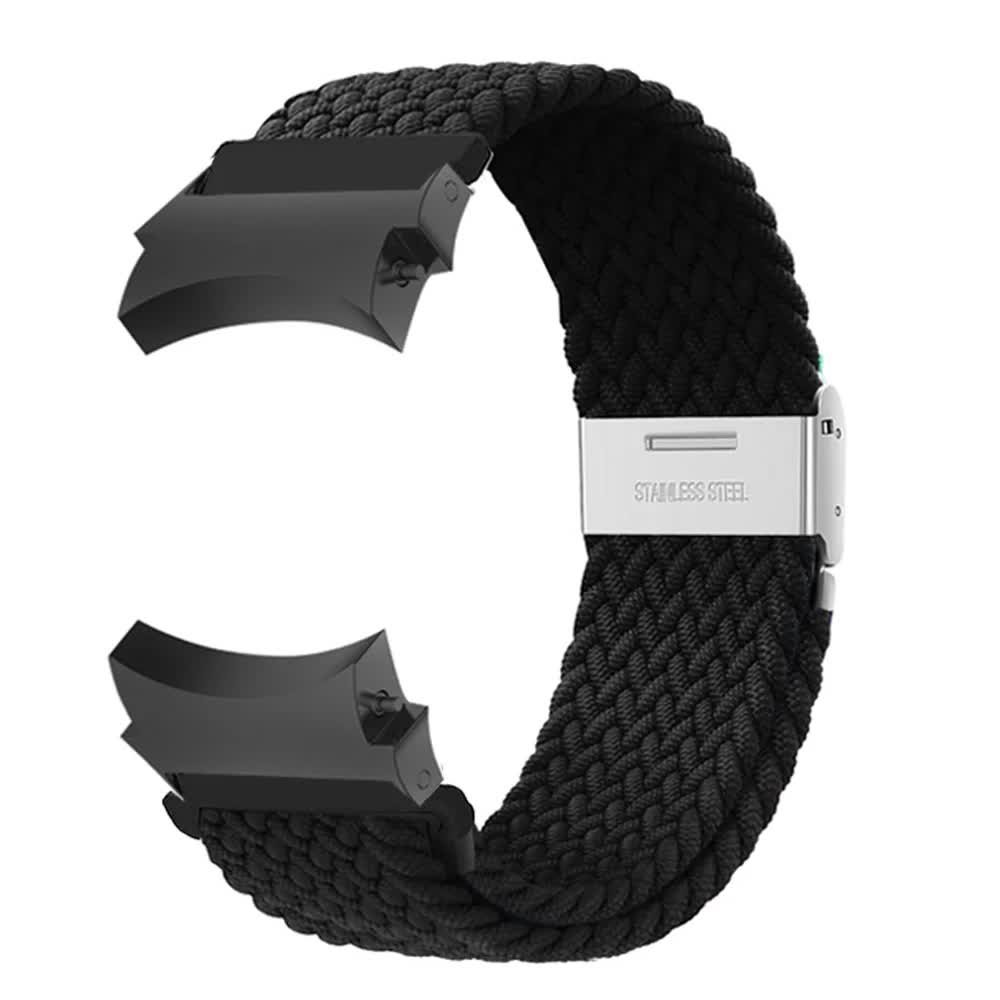 20mm Compatible with Samsung Galaxy Watch 4/5/6/pro/classic 45mm 44mm 40mm 43mm 47mm No Gaps Nylon Strap Correa Galaxy Watch 6 Strap Black