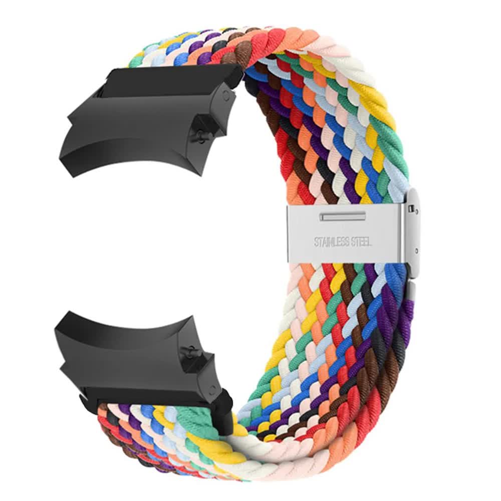 20mm Compatible with Samsung Galaxy Watch 4/5/6/pro/classic 45mm 44mm 40mm 43mm 47mm No Gaps Nylon Strap Correa Galaxy Watch 6 Strap Black