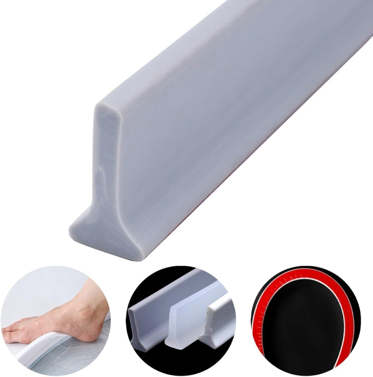 Shower Threshold / Water Barrier – Self-Adhesive Shower Strip – 2m White
