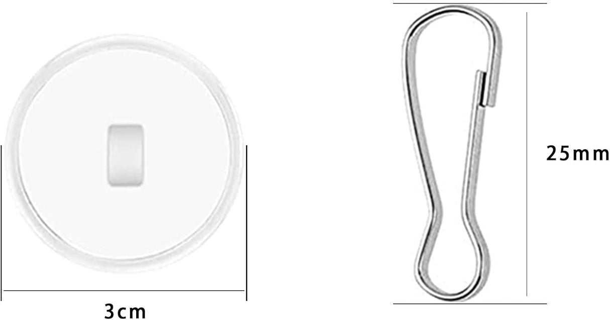 20-pack transparent self-adhesive ceiling hooks, no drilling required, ceiling hooks