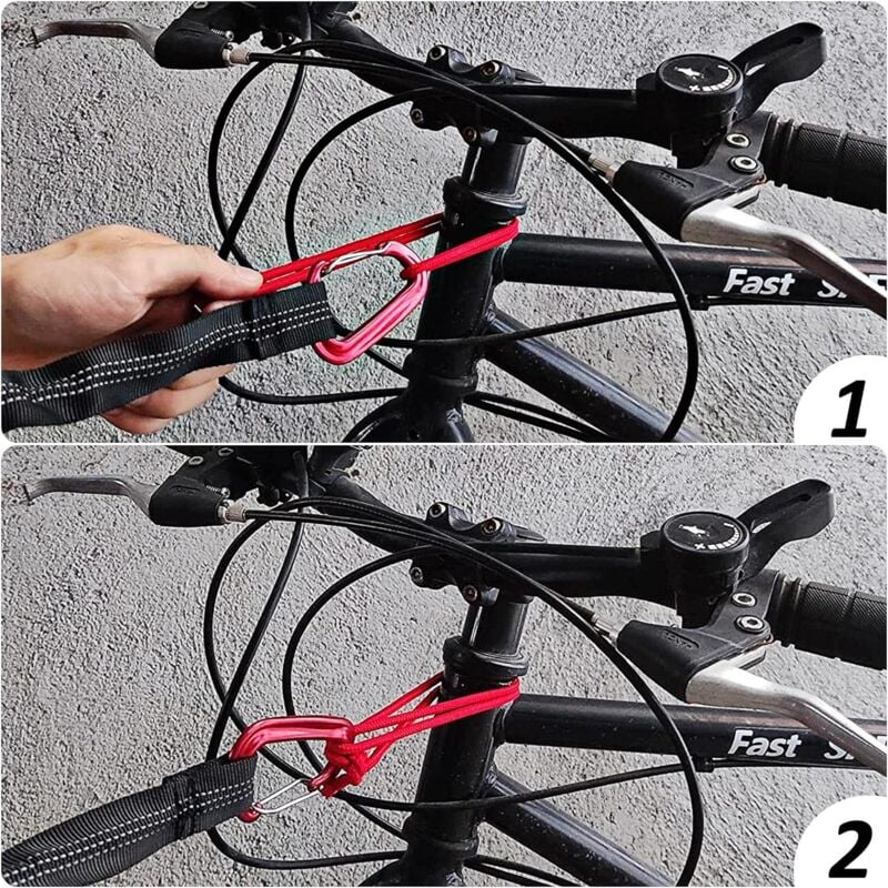 1.7m to 3m Bicycle Tow Rope for Kids Bicycle Tow Rope Load 200kg for Mountain Bike Long Family Trip with Black Storage Bag