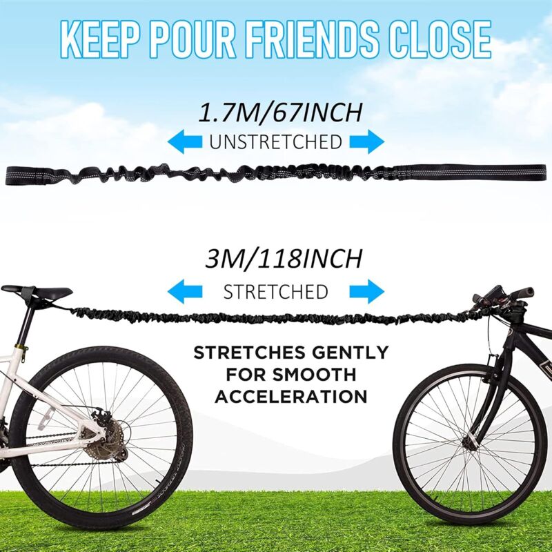 1.7m to 3m Bicycle Tow Rope for Kids Bicycle Tow Rope Load 200kg for Mountain Bike Long Family Trip with Black Storage Bag