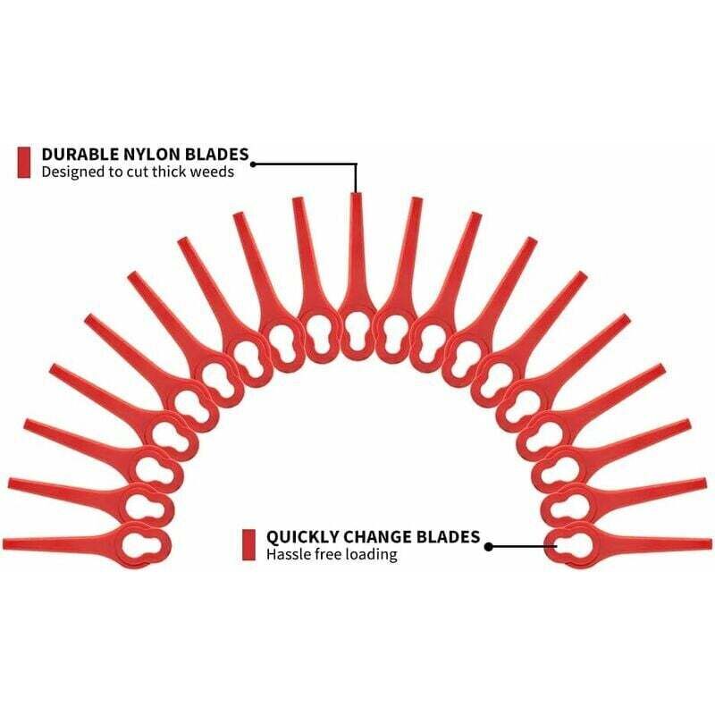 Pack of 50 compatible blades for Ferrex Aldi Far 20-i grass trimmer, replacement blades for cordless grass trimmers.